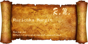 Ruzicska Margit névjegykártya