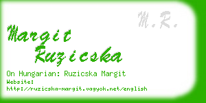 margit ruzicska business card